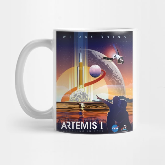 NASA Artemis I Retro Poster Shirt (2-Sided for Light Shirts) by Blake Dumesnil Designs